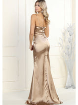 Long Bridesmaid Dress Satin Formal Evening Gown by MQ1931