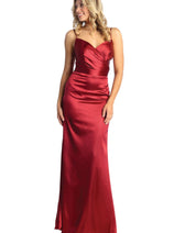 Long Bridesmaid Dress Satin Formal Evening Gown by MQ1931