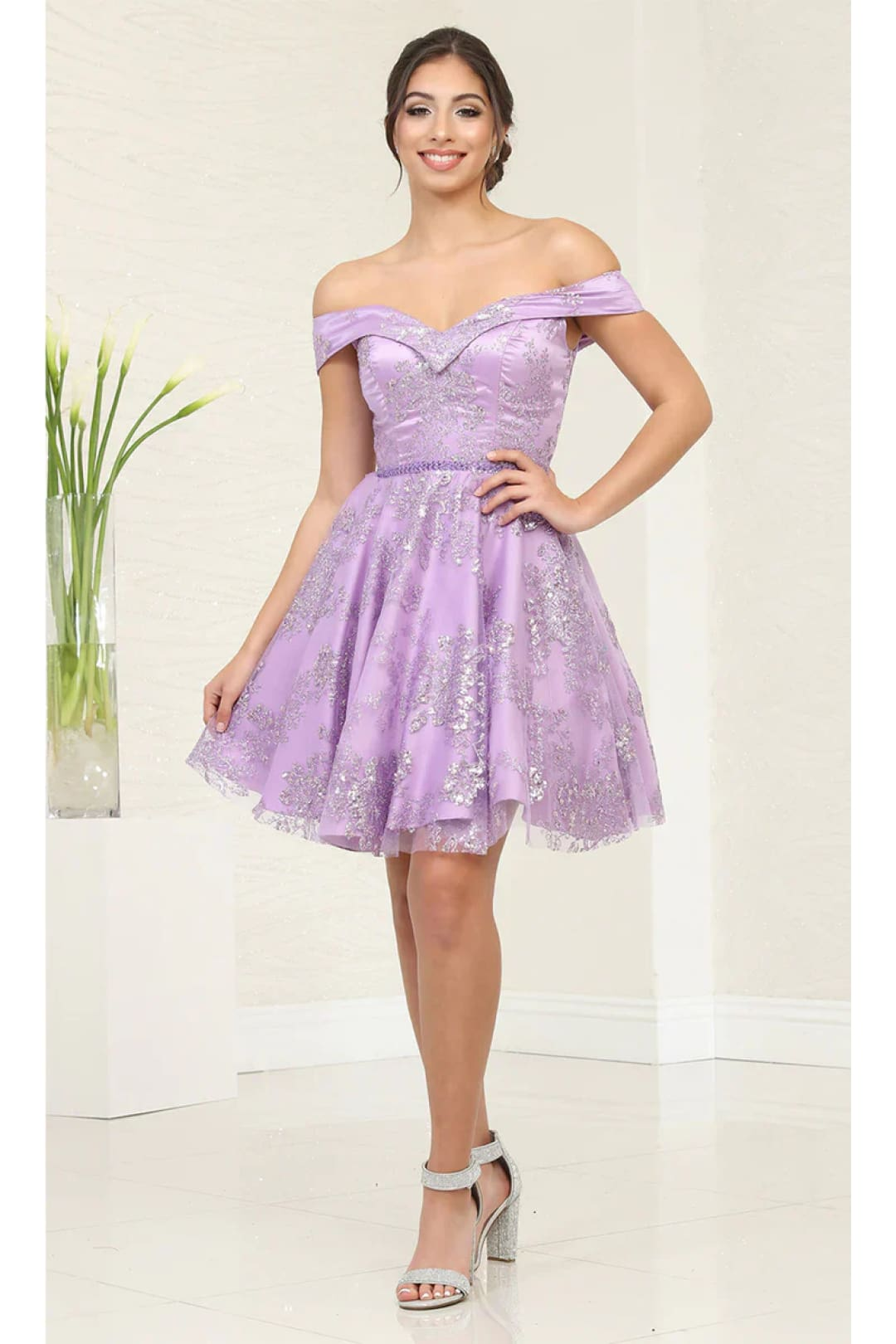 Purple Grey Quinceanera Dama Dresses Dama Dresses For Quinceanera In Lilac  Style MQ1933 Quince Outfit