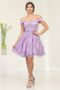 May Queen MQ1933 Off Shoulder A Line Holiday Party Hoco Damas Dress - LILAC / 2 - Dress