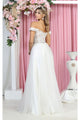 May Queen MQ1935B Off Shoulder Embroidered Wedding Gown