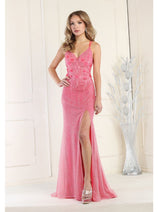 May Queen MQ1938 Embellished Sleeveless Prom Gown
