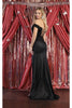 May Queen MQ1939 Off The Shoulder Glitter Corset Evening Gown