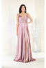 May Queen MQ1945 Simple Satin Evening Gown - MAUVE / 2