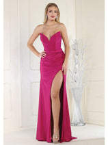 May Queen MQ1946 Strapless Ruched Prom Dress
