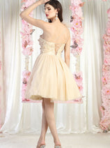 May Queen MQ1952 One Shoulder Glitter A Line Short Homecoming Dress