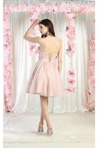 MQ1952 Corset Lace Up Back Homecoming Dress - Dress