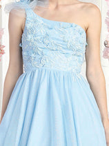 May Queen MQ1952 One Shoulder Glitter A Line Short Homecoming Dress