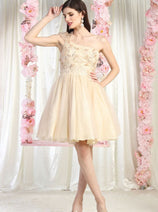May Queen MQ1952 One Shoulder Glitter A Line Short Homecoming Dress