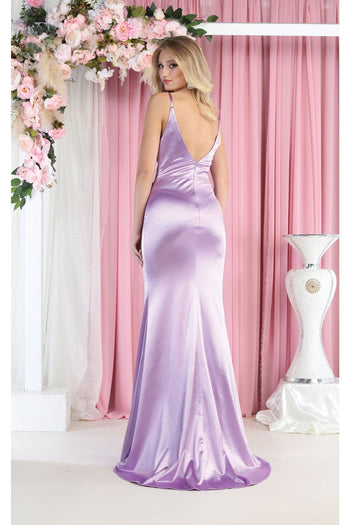May Queen MQ1955 Spaghetti Straps Satin Dress - Dress