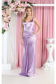 May Queen MQ1955 Spaghetti Straps Satin Dress - MAUVE / 4 - Dress
