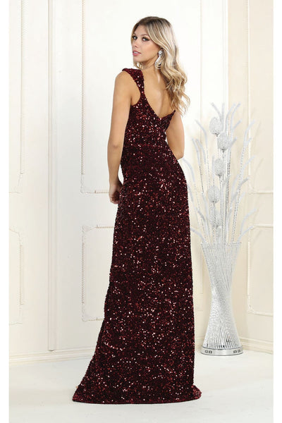 May Queen MQ1957 Sleeveless Sheath Evening Gown - Dress