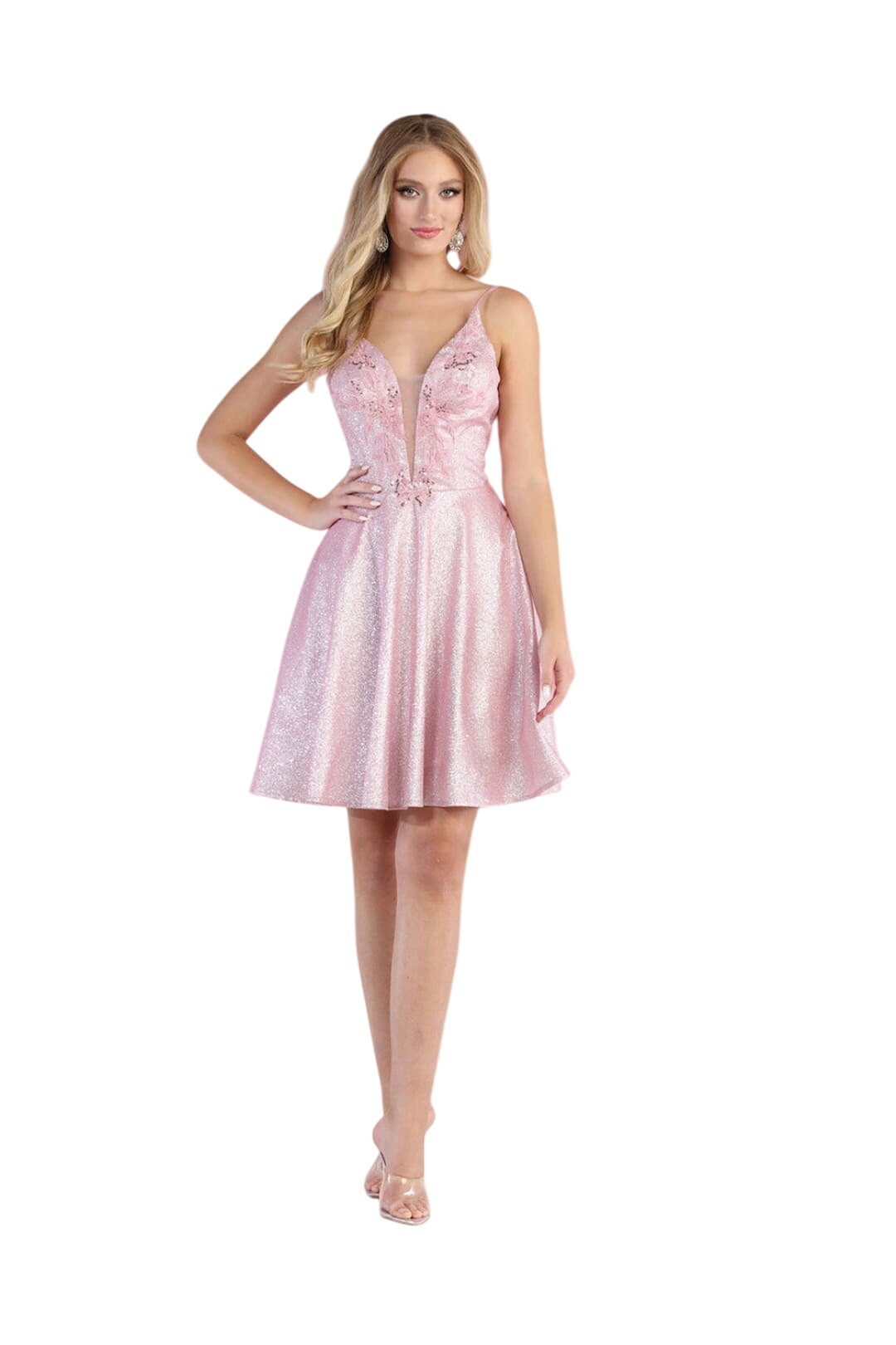 May Queen MQ1959 Spaghetti Straps Cocktail Dress - PINK / 2