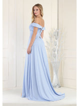 May Queen MQ1960 Off The Shoulder Corset A-Line Maxi Formal Prom Dress