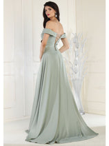 May Queen MQ1960 Off The Shoulder Corset A-Line Maxi Formal Prom Dress