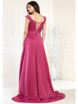 May Queen MQ1960 Off The Shoulder Corset A-Line Maxi Formal Prom Dress