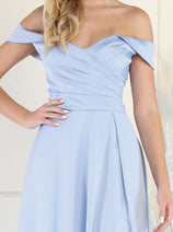 May Queen MQ1960 Off The Shoulder Corset A-Line Maxi Formal Prom Dress