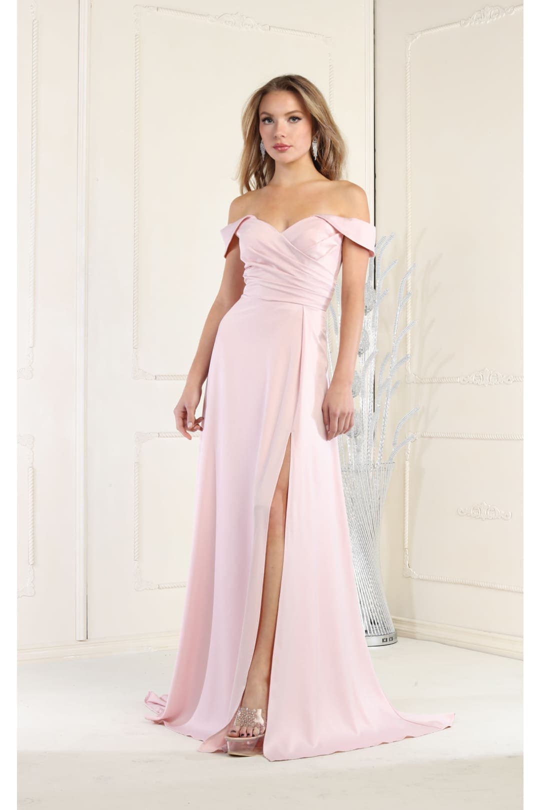 May Queen MQ1960 Off The Shoulder Prom Dress