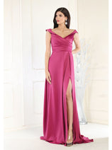May Queen MQ1960 Off The Shoulder Corset A-Line Maxi Formal Prom Dress