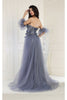 May Queen MQ1961 Floral Applique Special Occasion Gown - Dress