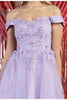 May Queen MQ1964 Off Shoulder Embroidery Bridesmaids Dress