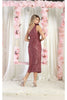 May Queen MQ1967 One Shoulder Tea Length Midi Sequin Cocktail Dress