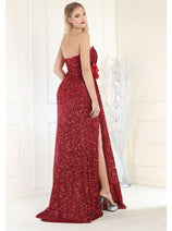 May Queen MQ1968 Strapless Sequin Formal Gown