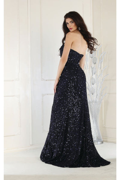 May Queen MQ1968 Strapless Sequined Formal Gown - Dress