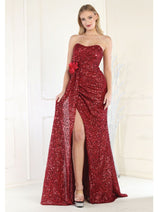 May Queen MQ1968 Strapless Sequin Formal Gown