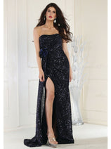 May Queen MQ1968 Strapless Sequin Formal Gown