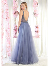May Queen MQ1971 Embroidered A-line Prom Dress