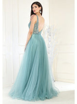 May Queen MQ1971 Embroidered A-line Prom Dress