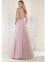 May Queen MQ1971 Embroidered A-line Prom Dress
