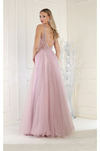 May Queen MQ1971 Embroidered A-line Prom Gown