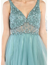 May Queen MQ1971 Embroidered A-line Prom Dress