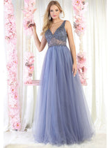 May Queen MQ1971 Embroidered A-line Prom Dress