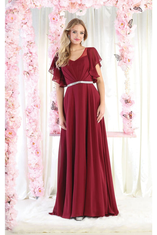 A-line Chiffon Dress - Dress