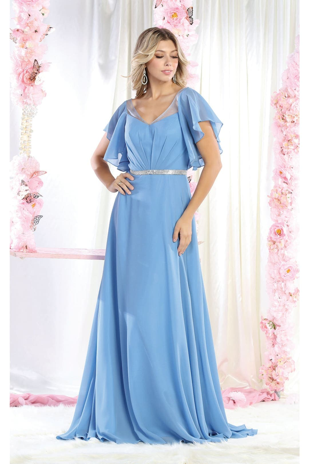 A-line Chiffon Dress - Dress