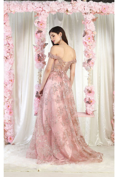 May Queen MQ1975 High Slit Special Occasion Glitter Gown