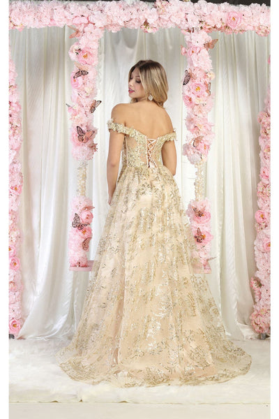 May Queen MQ1975 High Slit Special Occasion Glitter Gown