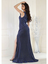 May Queen MQ1976 One Shoulder Prom Gown with Side Cape