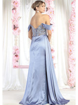 May Queen MQ1977 Sheer Bodice Red Carpet Gown