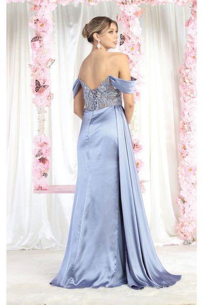 May Queen MQ1977 Sheer Bodcie Red Carpet Gown - Dress