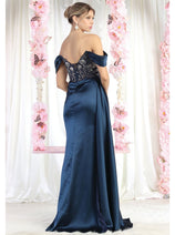 May Queen MQ1977 Sheer Bodice Red Carpet Gown