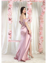 May Queen MQ1977 Sheer Bodice Red Carpet Gown