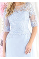 May Queen MQ1980 Boat Neck Embroidery Mother Of The Bride Dress