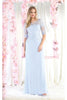 May Queen MQ1980 Boat Neck Embroidery Mother Of The Bride Dress