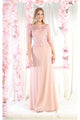 May Queen MQ1980 Boat Neck Embroidery Mother Of The Bride Dress