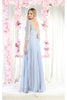 May Queen MQ1980 Pleated Embroidery Mother Of The Bride Gown