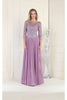 May Queen MQ1980 Pleated Embroidery Mother Of The Bride Gown - VICTORIAN LILAC / M